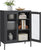 SONGMICS Metal Storage Cabinet with Mesh Doors, Multipurpose Storage Rack, 3-Tier Office Cabinet