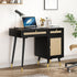 Anmytek Rattan Vanity Desk with Drawers and Storage, Black Makeup Vanity Table Modern Home Office