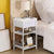 White Nightstand with Charging Station, Bed Side Table Night Stand with Drawers & Storage Shelf