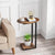 Hosfais Side Table Small End Table: C-Shaped Wood Sofa Table with Metal Frame for Living Room, Bedroom