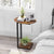 Hosfais Side Table Small End Table: C-Shaped Wood Sofa Table with Metal Frame for Living Room, Bedroom