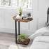 Hosfais Side Table Small End Table: C-Shaped Wood Sofa Table with Metal Frame for Living Room, Bedroom