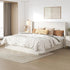 Aykah Aura Cream Upholstered Tufted Storage Bed, Foam Filled Fabric, Low Profile Platform