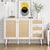 Anmytek Rattan Sideboard, Farmhouse Buffet Cabinet with Storage and Drawers