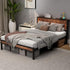 DUMEE Full Bed Frame with Wood Storage Headboard, Metal Platform Bed Frame Full