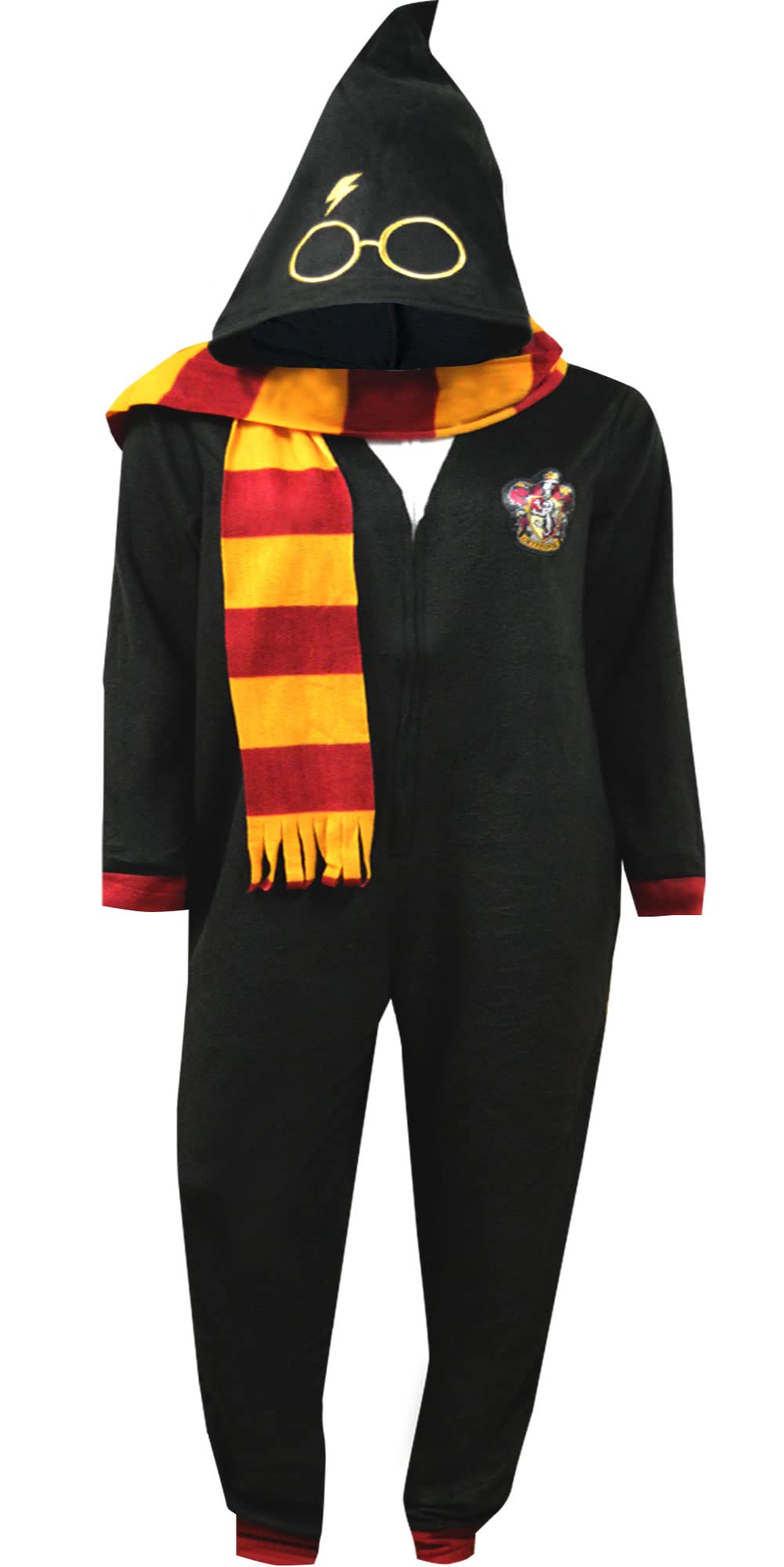 Version 1.0.0 Warner Bros. boys One Piece Blanketed Hooded Union Suit Fleece Onesie Pajama Set, Winter Harry, X-Small US - Image 1