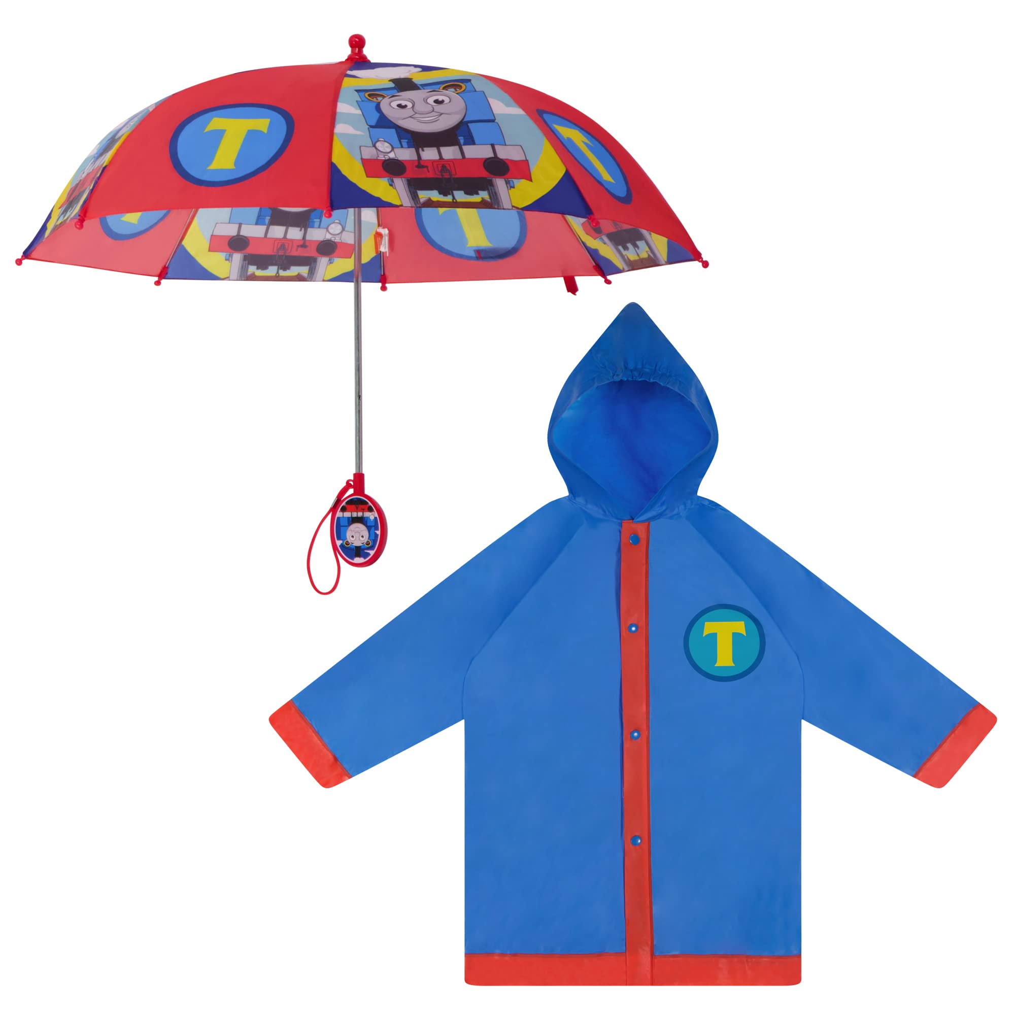 Version 1.0.0 Mattel Boys Thomas Rain Wear, Umbrella And Poncho Raincoat Set For Ages 4-5, Blue - Image 1