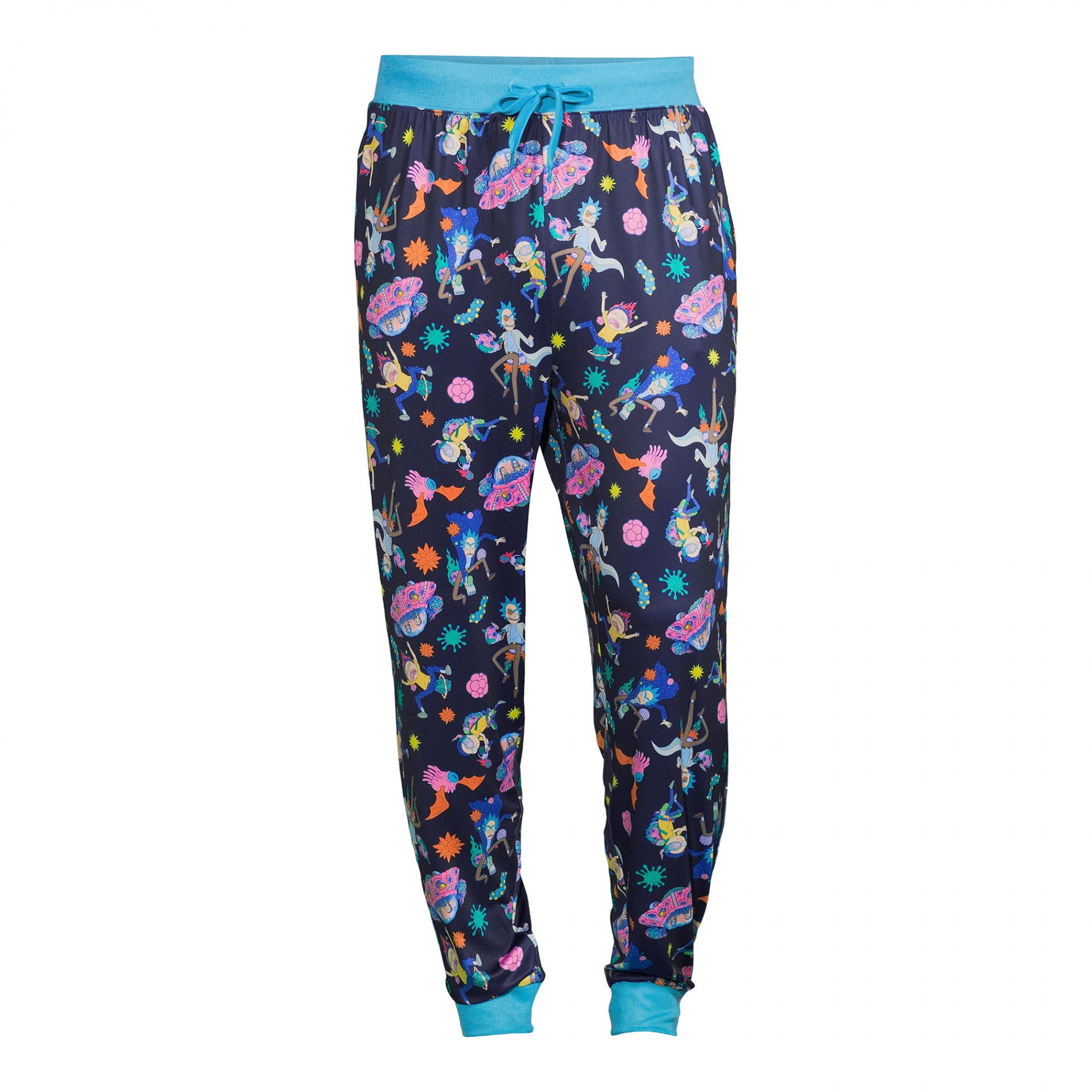 Version 1.0.0 Briefly Stated Men's Rick and Morty Performance Fabric Jogger Loungepants (2X) Navy Blue - Image 1