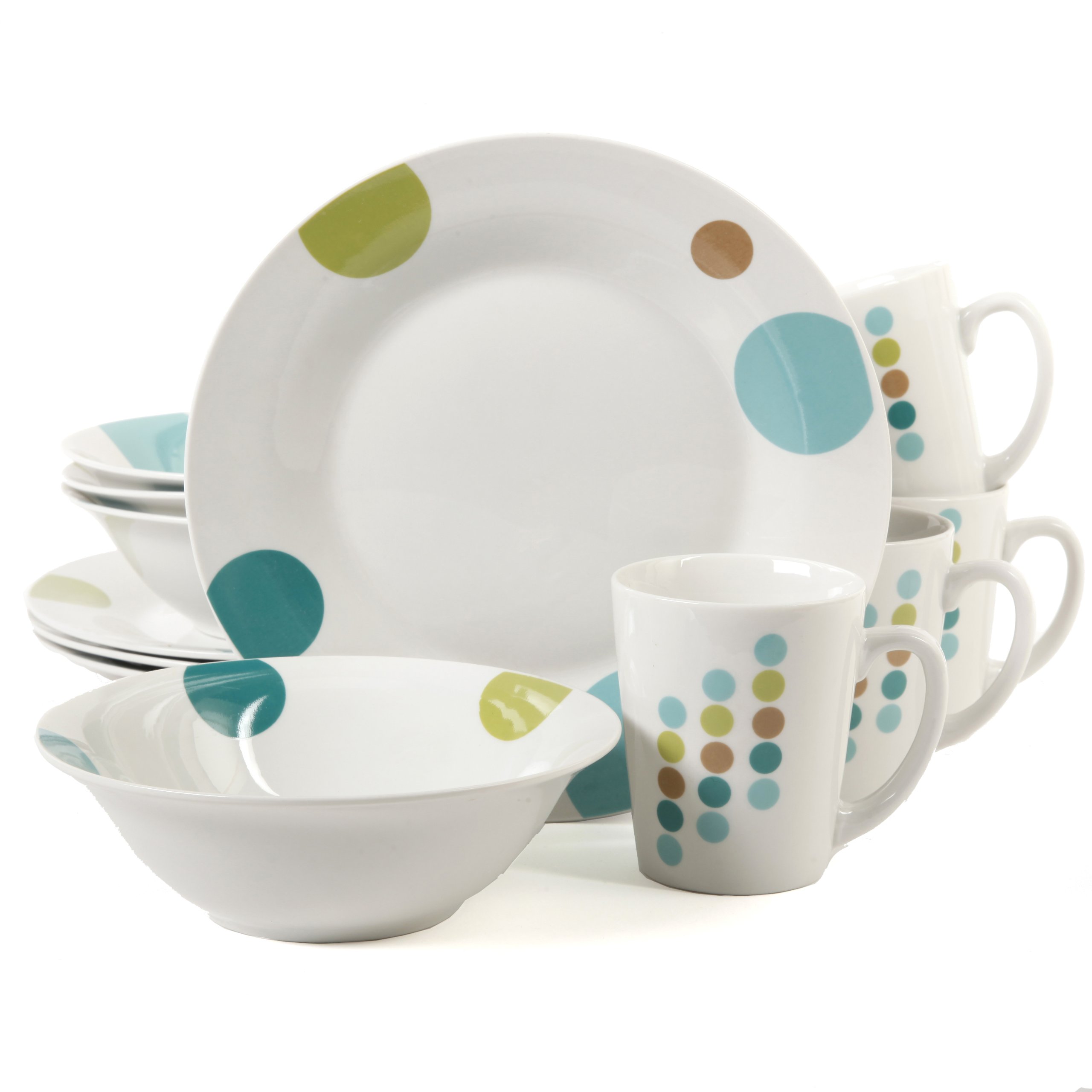 Version 1.0.0 Gibson Home Retro Specks 12 Piece Ceramic Multicolored Dinnerware Set - Image 1