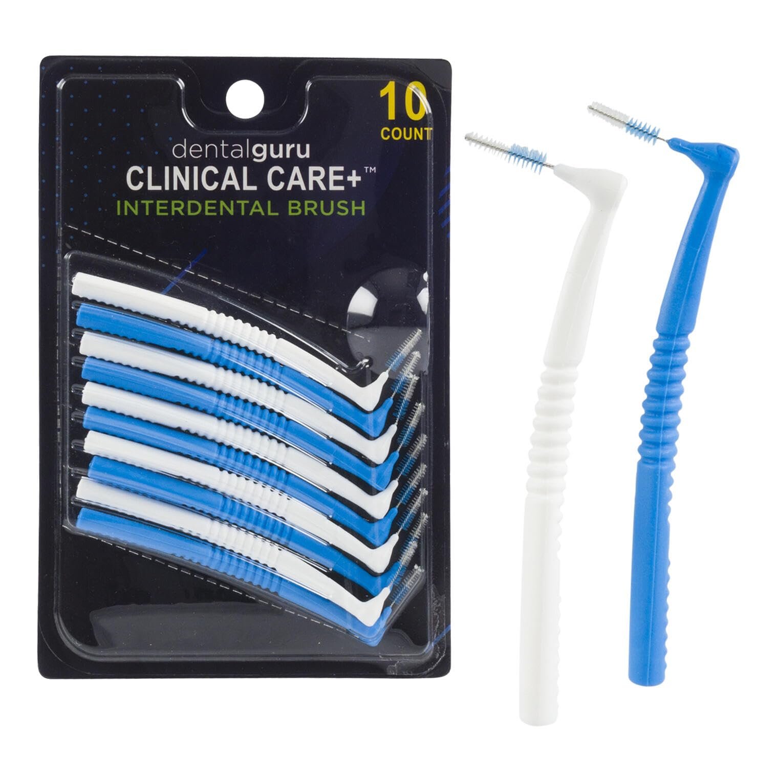 71c6dMsztzL dentalguru Clinical Care+ Interdental Brush Floss Picks Flossers 10ct (Pack of 2) - Image 1