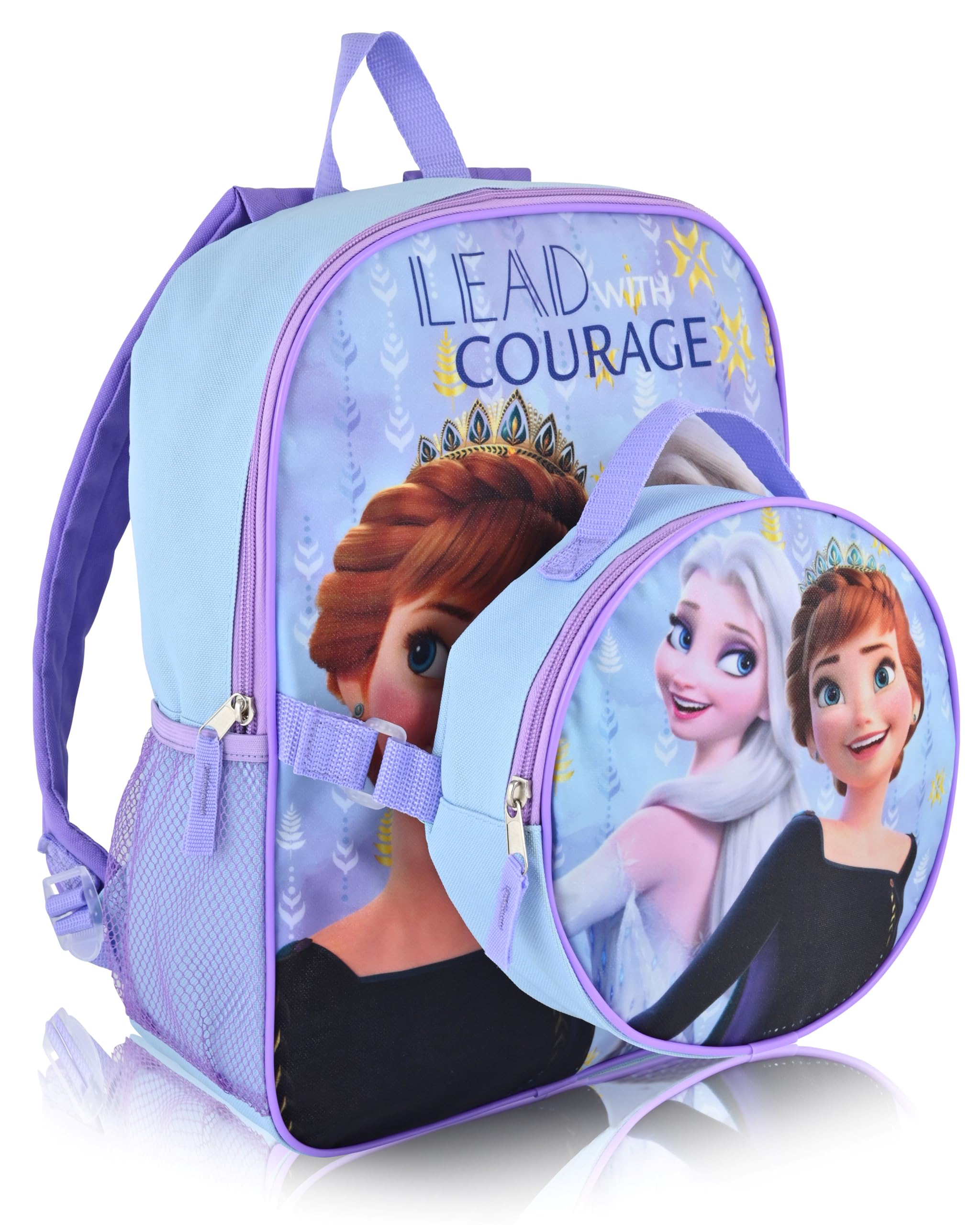Version 1.0.0 Disney Frozen Backpack With Lunch Box for Kids |Elsa and Anna Insulated Lunch Bag Lunch Box for Girls, Boys, Toddlers | Frozen Backpack for School and Reusable Lunchbox - Image 1