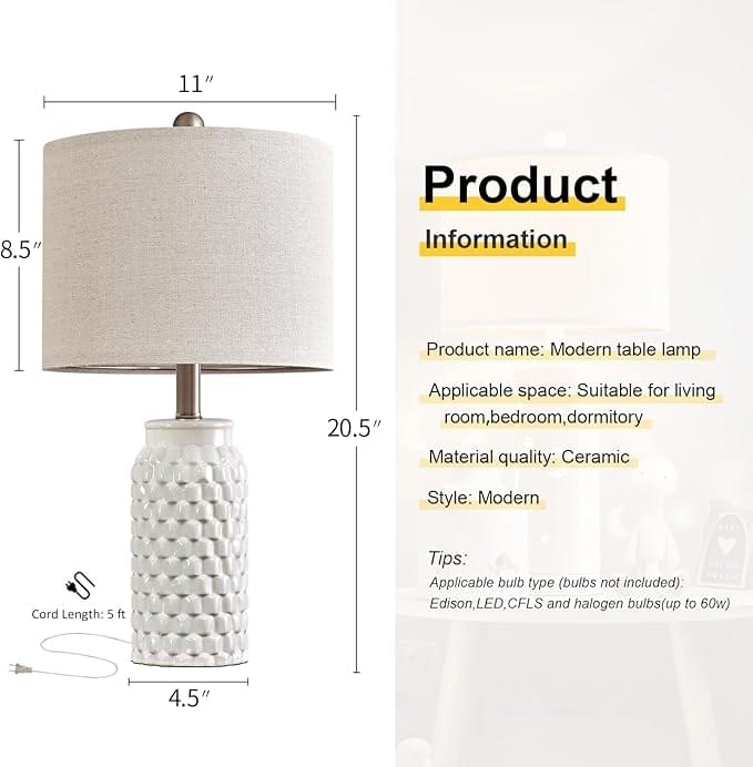 Ceramic Bedside Lamp Decor - Image 2